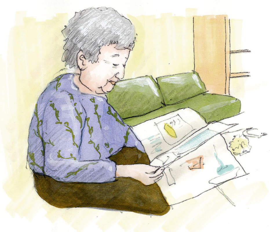 読書しているイラスト